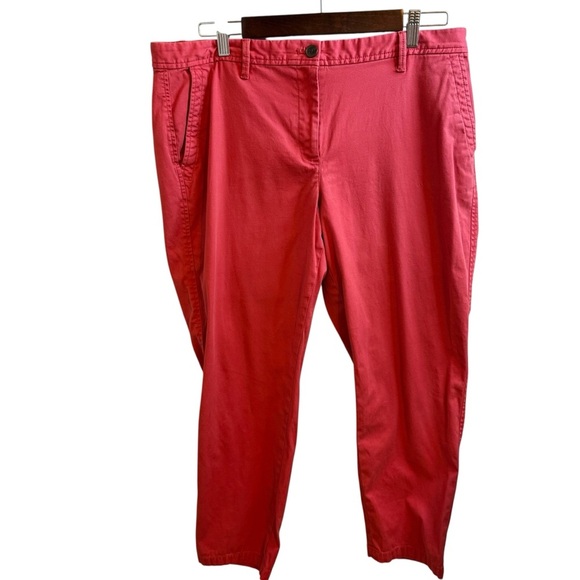 Talbots Salmon Relaxed Chino with Button-Accent Pants - Picture 1 of 8